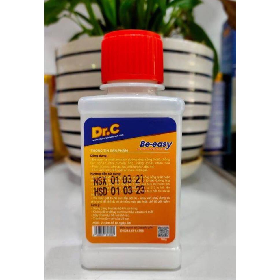 Bột Thông Tắc Đường Ống, Cống Thoát, Chậu Rửa, Vệ Sinh Lồng Giặt Dr.C - Be-easy - 100G
