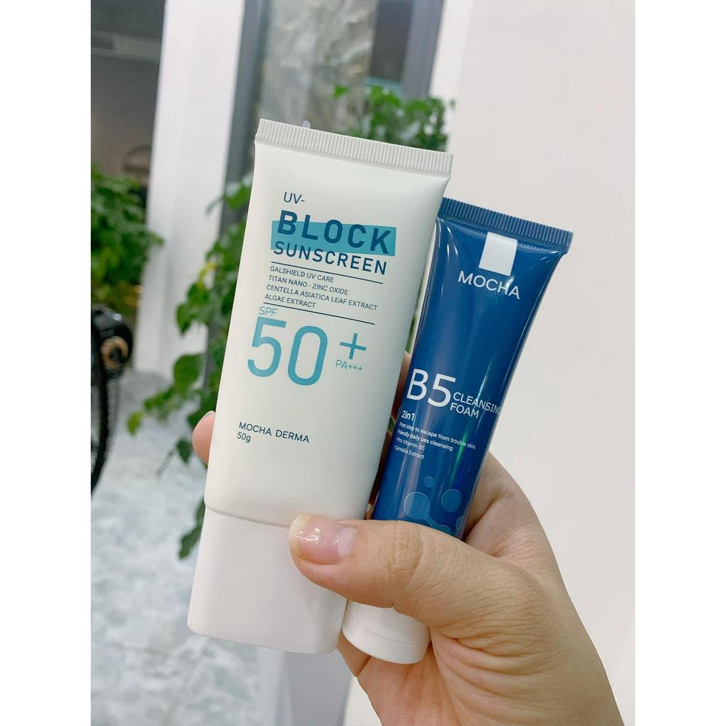 Kem Chống Nắng Mocha Derma SPF 50 PA+, Nâng Tone, Phục Hồi, Bảo Vệ Da Khỏi Tia UVA Và UVB 50g