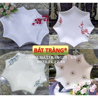 ĐĨA SỨ TRẮNG ĐẸP HÌNH SAO BÁT GIÁC DĨA SÂU LÒNG SỨ BÁT TRÀNG ĐĨA ĂN CƠM CAO CẤP