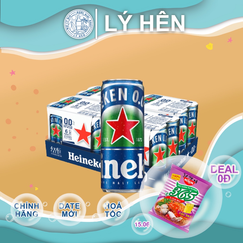 Thùng 24 Lon Cao Bia Heineken 0.0% Cồn - 0.0 Độ 330ml/Lon Date Luôn Mới