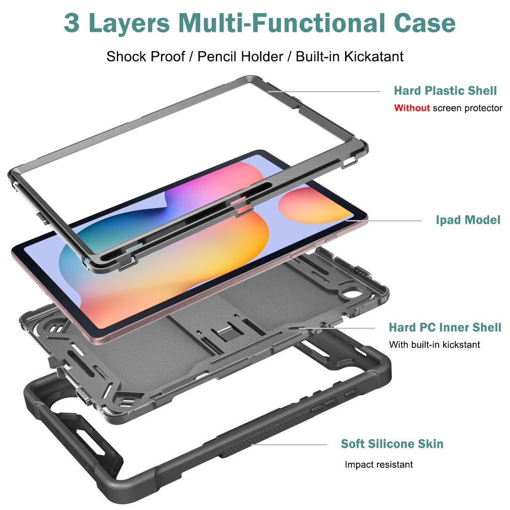 Ốp Máy Tính Bảng Có Giá Đỡ Cho samsung galaxy tab a9 a9 + s9 fe + s9 plus s9 fe s6 lite s7 s7 plus / s7 fe a7 lite samsung tab a 8. Bộ Phụ Kiện Chống Sốc 2019t290 / 25 shock 55 5019 2019