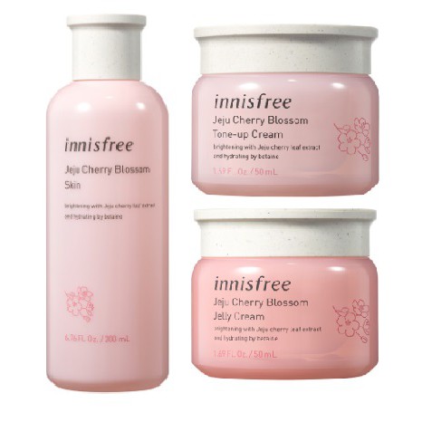 Bộ sản phẩm tinh chất hoa anh đào Innisfree jeju Cherry Blossom Skin Tone Up Cream Jelly Cream