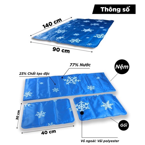 Nệm Gel làm mát Kachi MK205 Màu xanh 14090cm - Giảm nhiệt và cải thiện giấc ngủ với nệm gel làm mát
