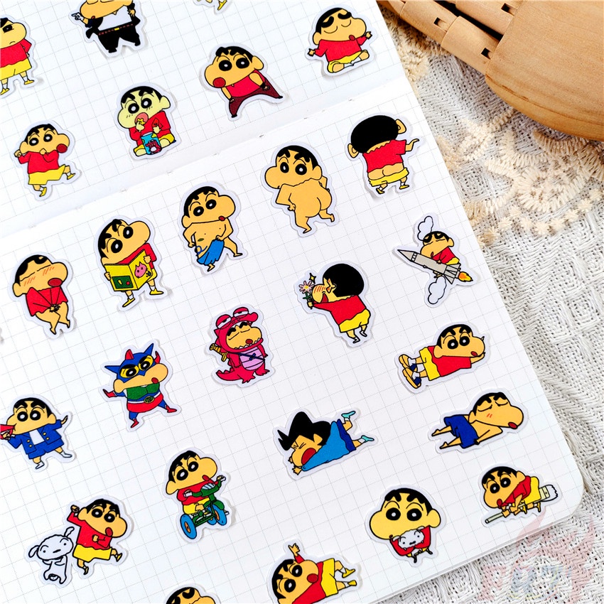 ★★★ Sticker Dán Trang Trí Nhật Ký Hình Cậu Bé Bút Chì Shin-chan Q-3 ★★★ Bộ 50 Miếng Dán Trang Trí Album Thời Trang DIY Kích Thước 2~3cm