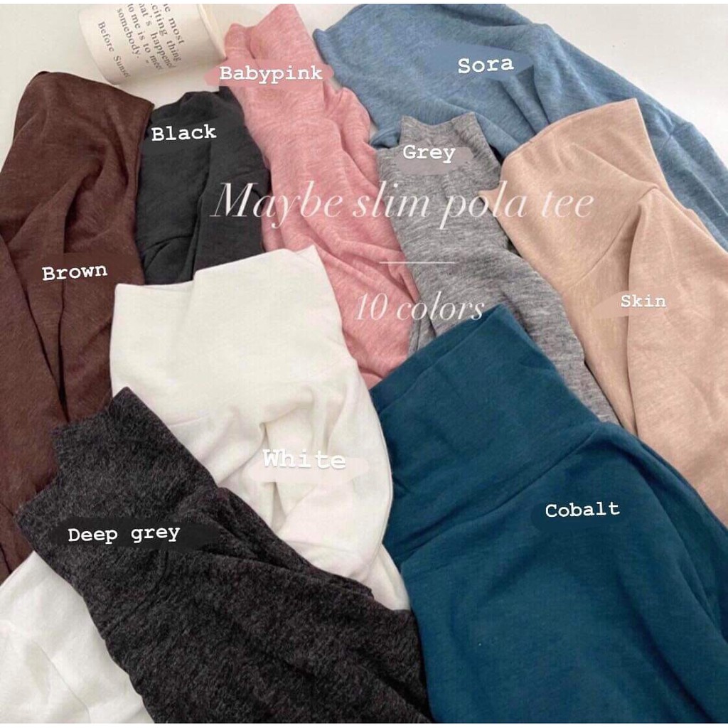 Áo thun len cổ trơn - Must have item | BigBuy360 - bigbuy360.vn