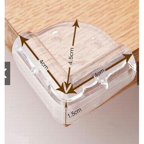 Bộ 4 Miếng Bọc Góc Bàn, Che Cạnh Bàn, Bọc Góc, Tủ, Gường, Nẹp Góc Silicon Trong Suốt Chống Va Đập