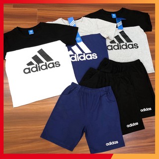 🍄HOT🍄 Bộ thể thao cộc tay adidas chất cotton cho bé trai size 4-12 tuổi [Hàng mới]