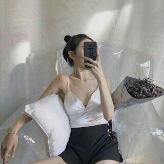 Áo bra phi lụa 2 dây cao cấp sang chảnh