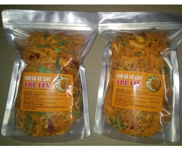 1kg khô gà lá chanh 2 túi zip 500g