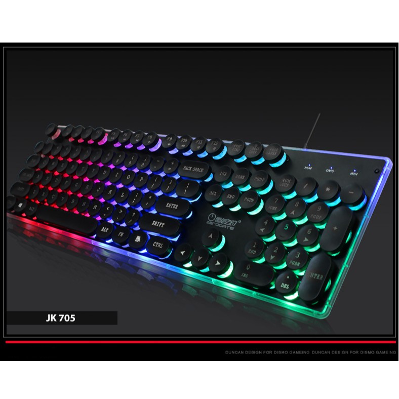 Bàn Phím Chuyên Game JK 705 Keycap Tròn LED 7 màu, LED Viền Siêu Đẹp ( BH 1 năm ) | WebRaoVat - webraovat.net.vn