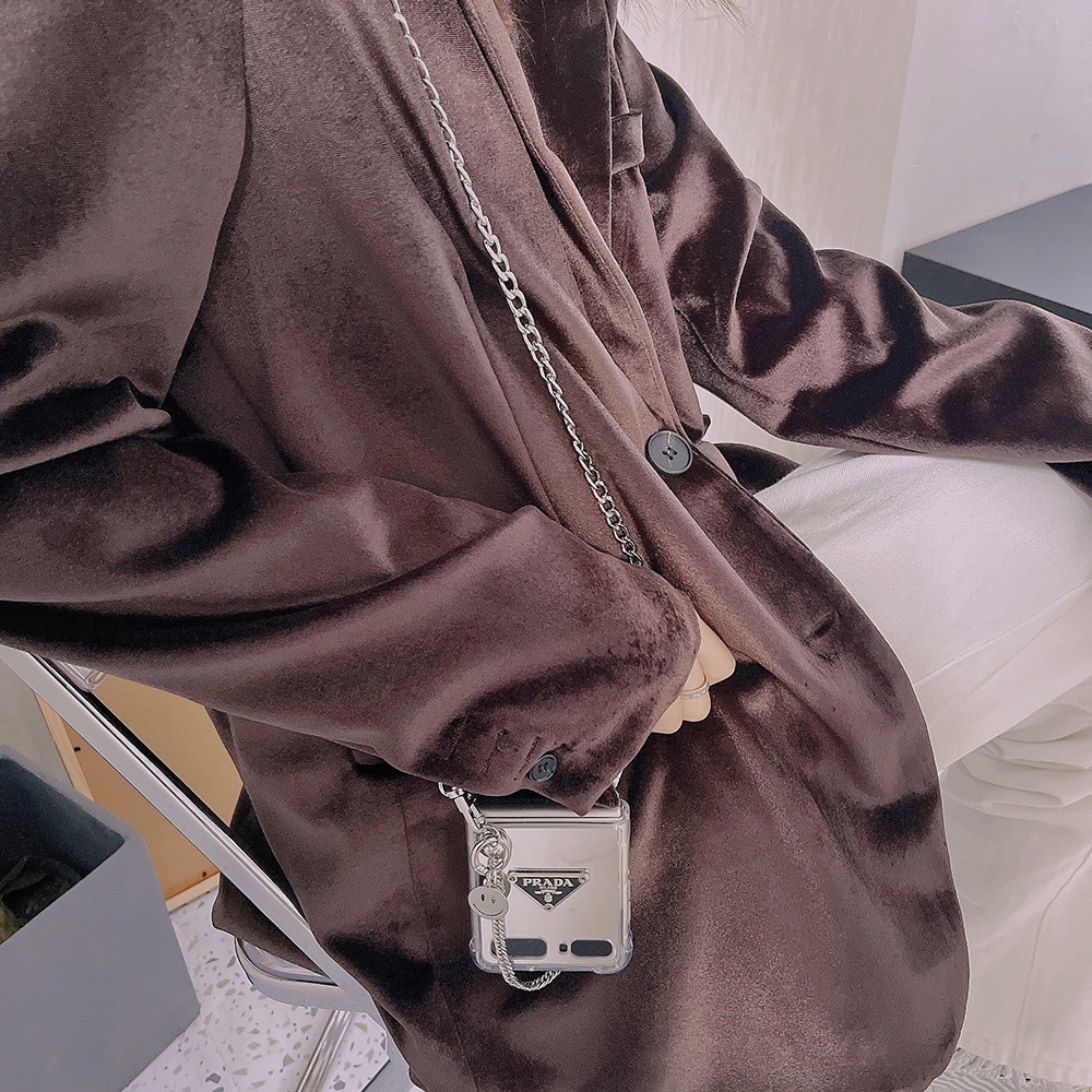 Ốp Điện Thoại Nắp Lật Mặt Gương Kèm Dây Đeo Cho Samsung Galaxy Z Flip 1/2 Z Flip1 ZFlip2 ZFlip 1