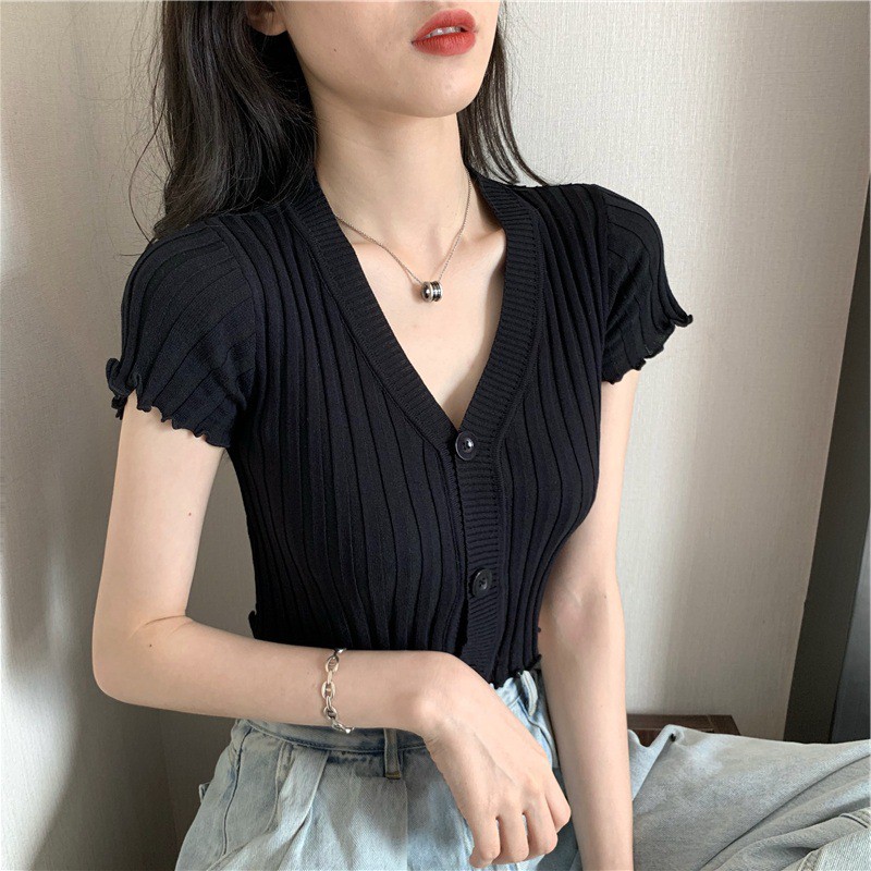 🐇 Áo thun nữ 🐇🐇 croptop 🐇 chất len quảng châu 🐇 | BigBuy360 - bigbuy360.vn