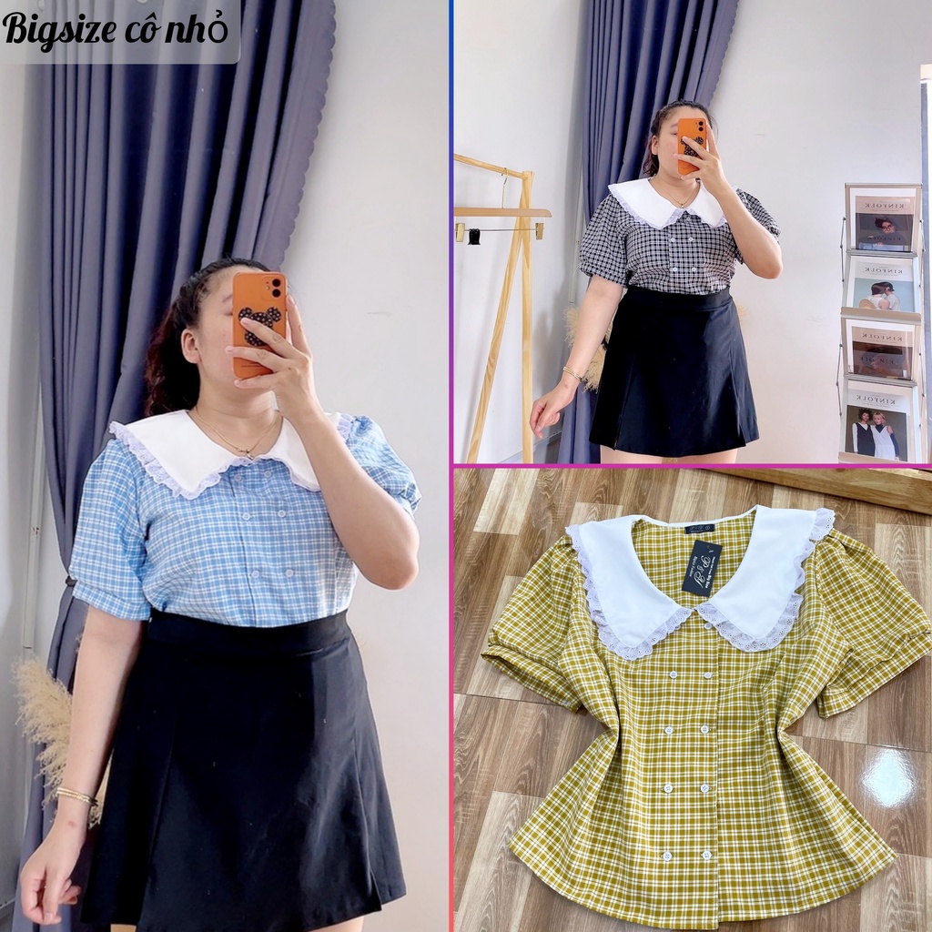 Áo Sơ Mi Nữ Bigsize Cổ Bèo Form Rộng,Áo Kiểu Nữ tay Ngắn Lên Phom Cực Xinh Dễ Thương MÃ AK4