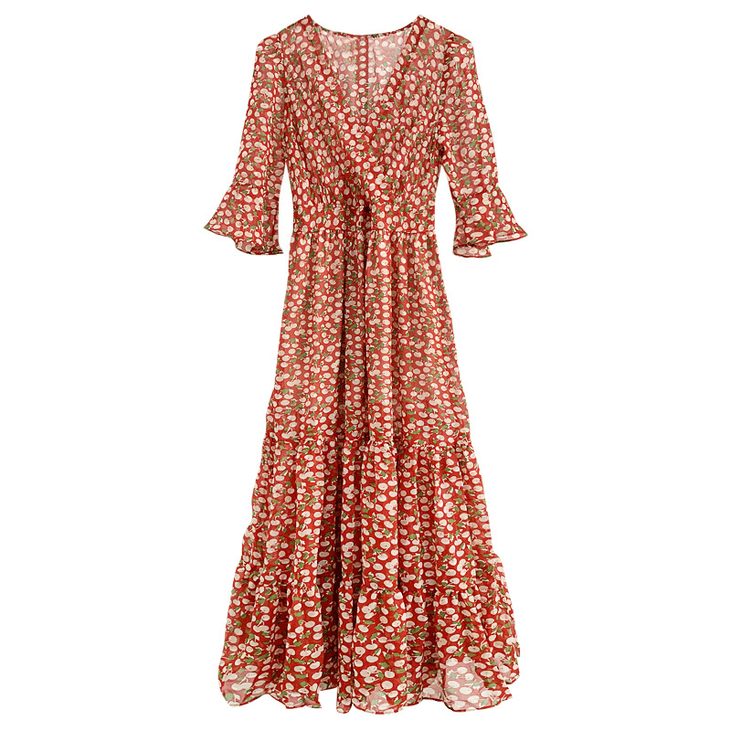 Đầm Voan Hoa Tay Lửng Thời Trang Dành Cho Nữ | BigBuy360 - bigbuy360.vn