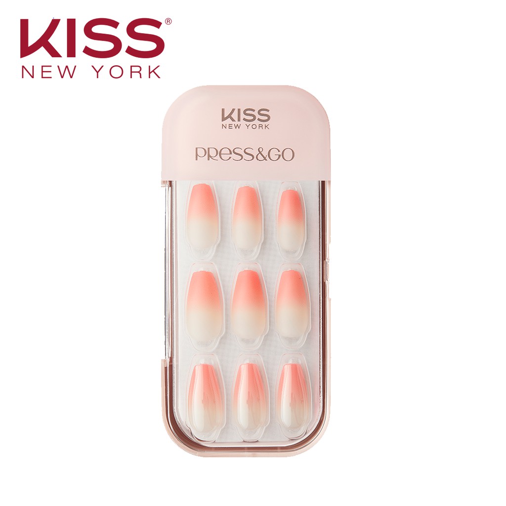 bộ 30 Móng Tay Gel Tự Dán Press & Go Kiss New York Nail Box - Grapefruit Ade (KPNC02K)