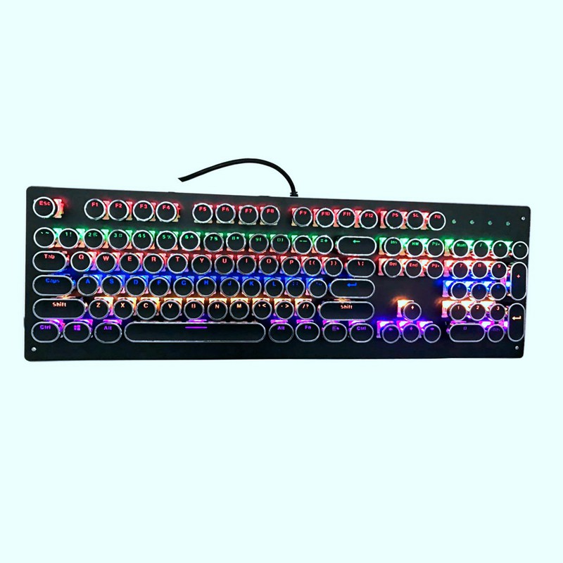 Retro Mechanical Gaming Keyboard, 14 RGB Backlit, Blue Switch -Tactile & Clicky, Typewriter Style, 104 Keys | BigBuy360 - bigbuy360.vn