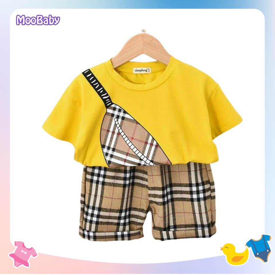 Quần Áo Bé Trai Bộ Cộc Tay In Túi Đeo Chéo Cho Bé Trai Chất Cotton Cực Xịn - MOOBABY SHOP