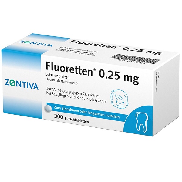 Viên ngậm chống sâu răng Flouretten 0.25mg ( hộp 300 viên ) FLASH SALE