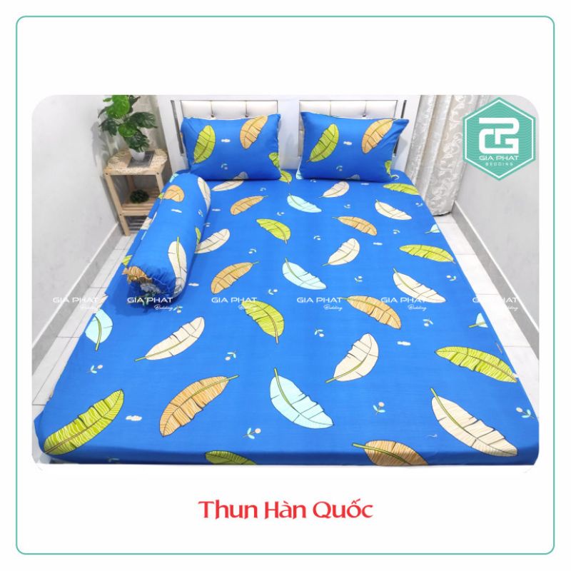 Bộ Ga giường 1m8×2m Thun Lạnh Hàn Quốc 4 món ( 1 ga bọc + 2 vỏ gối nằm + 1 vỏ gối ôm )