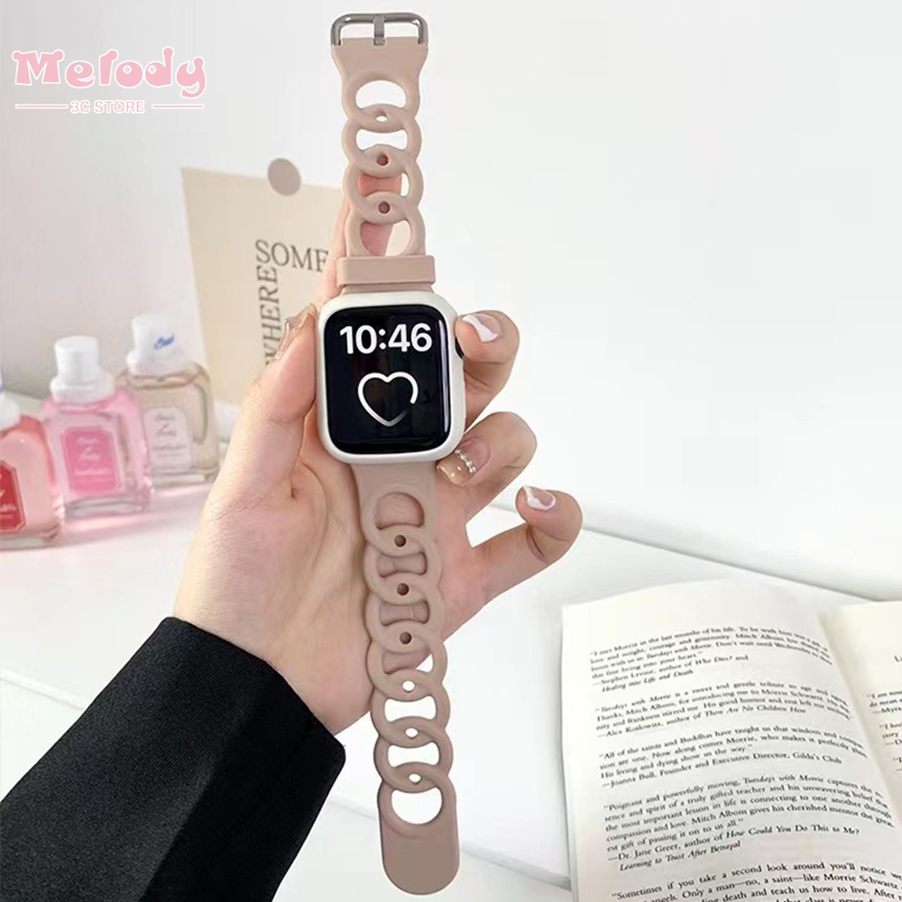 Dây Đeo Bằng Silicone Màu Kẹo Cho Đồng Hồ Thông Minh Series 7 / 6 / SE / 5 / 4 / 3 iwatch 45 / 44 / 42 / 41 / 40 / 38mm