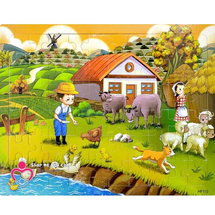 [60 mảnh] Tranh xếp hình puzzle 60 miếng có khung nền - GHÉP HÌNH LEVEL 5 cho bé phát triển trí tuệ