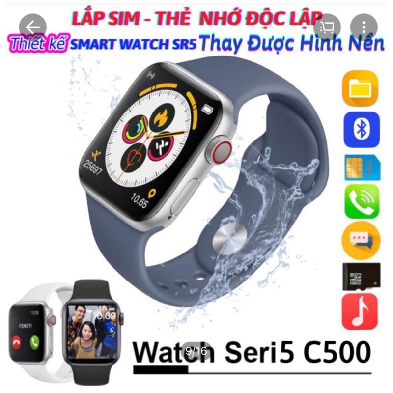 Đồng hồ thông minh C500 lắp sim nghe gọi độc lập