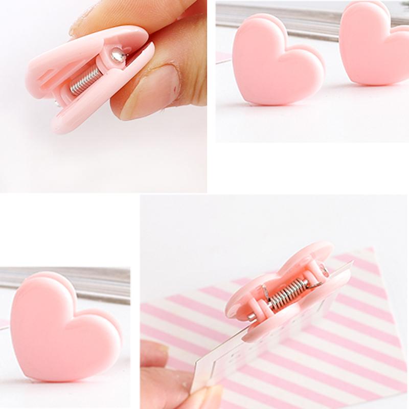 Set 5 Kẹp Tóc Hình Trái Tim Màu Hồng Dễ Thương