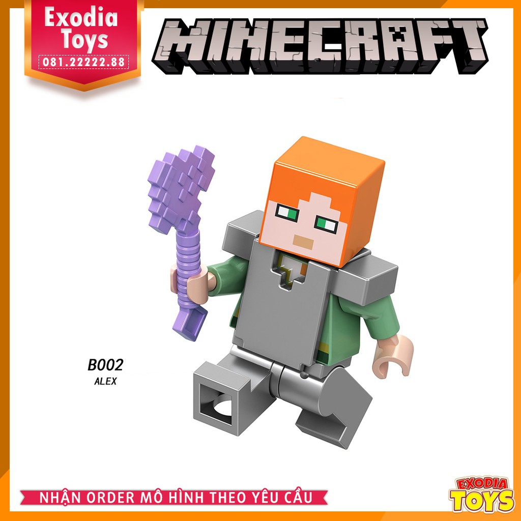 Xếp hình Minifigure nhân vật trò chơi Minecraft - Đồ Chơi Lắp Ghép Sáng Tạo - LELE B001 008