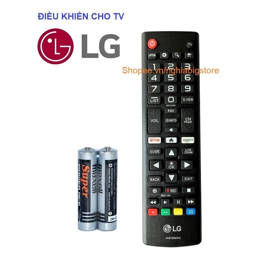 Remote Điều Khiển Tivi LG, Internet Smart TV Thông Minh LG AKB75095315 Grade A