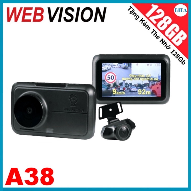 Camera Hành Trình Webvision A38Siêu Cảnh Báo Giao Thông Ghi Hình Trước Sau thumbnail