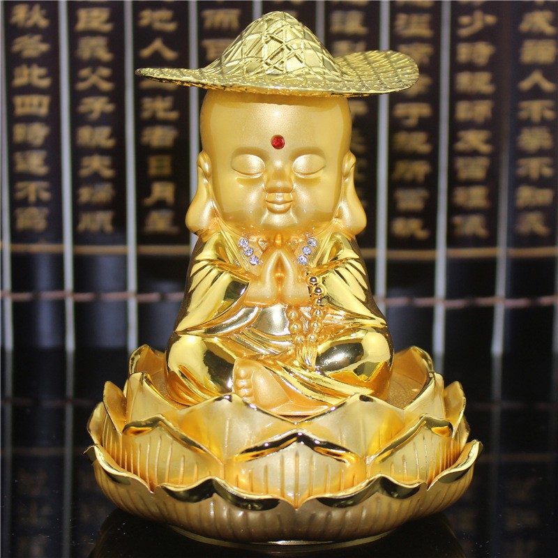 Phụ Kiện Khuếch Tán Nước Hoa Hình Tượng Phật Ngồi Trên Xe Hơi Bằng Hợp Kim Đính Đá