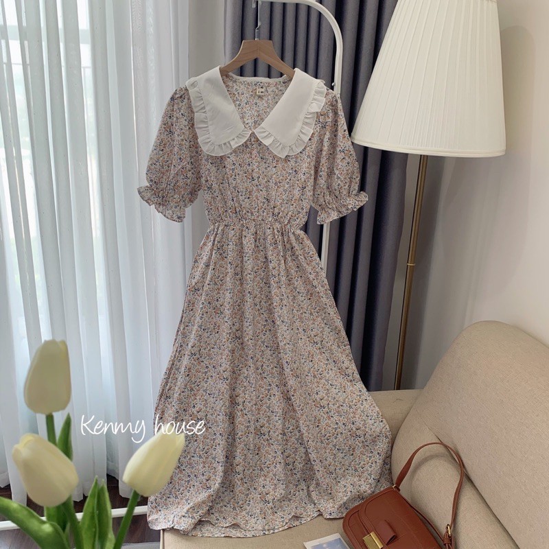 Đầm hoa cổ phối bèo 🌸