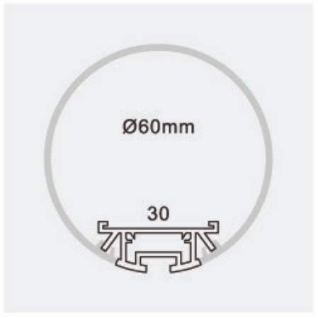 Thanh nhôm nổi định hình  PNT60 gắn đèn LED 1 mét