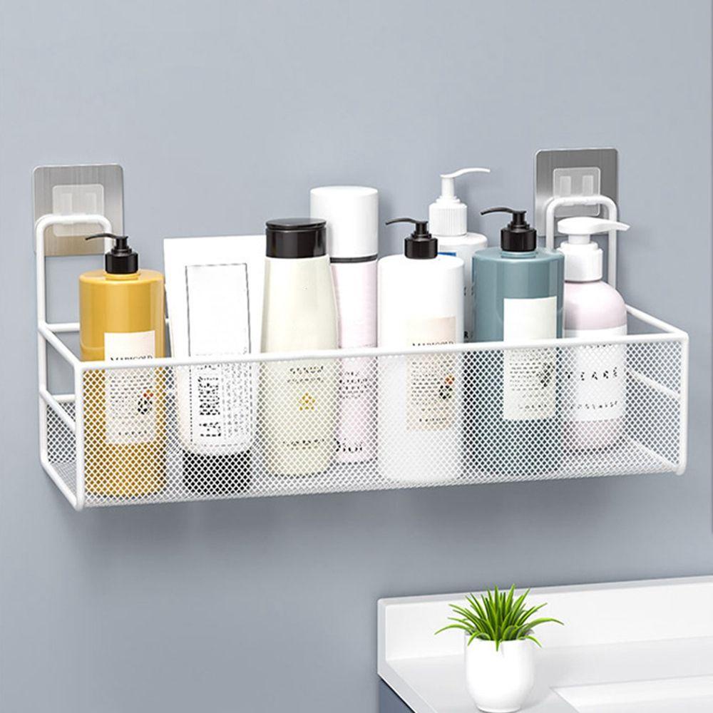 Kệ Đựng Đồ Dùng Nhà Tắm / Nhà Bếp Không Để Lại Dấu Vết Kiểu Lưới Dung Tích Lớn Tiện Dụng