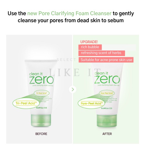 Sữa rửa mặt tạo bọt Banila co Clean It Zero làm sạch lỗ chân lông giao hàng từ Hàn Quốc