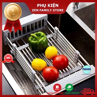 Kệ gác bồn chậu rửa chén bát đa năng, rổ đa năng úp cho chậu rửa bát, khay đa năng rửa hoa quả, kéo dãn gấp gọn