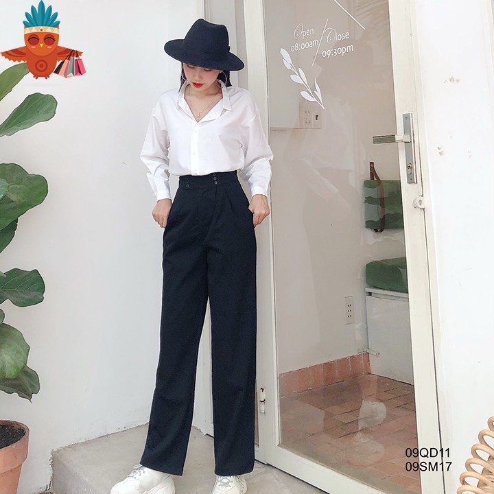 Áo sơ mi basic trắng trơn cổ sen THOCA HOUSE phù hợp công sở, đi học, đi chơi freesize dưới 56kg
