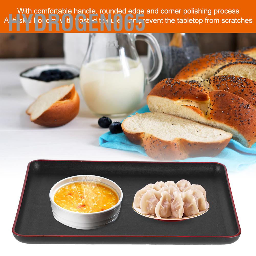Hydrogen065 Tray Wood Grain Imitation Rectangular Acrylic Plastic for Fast Food Hotel Home Restaurant