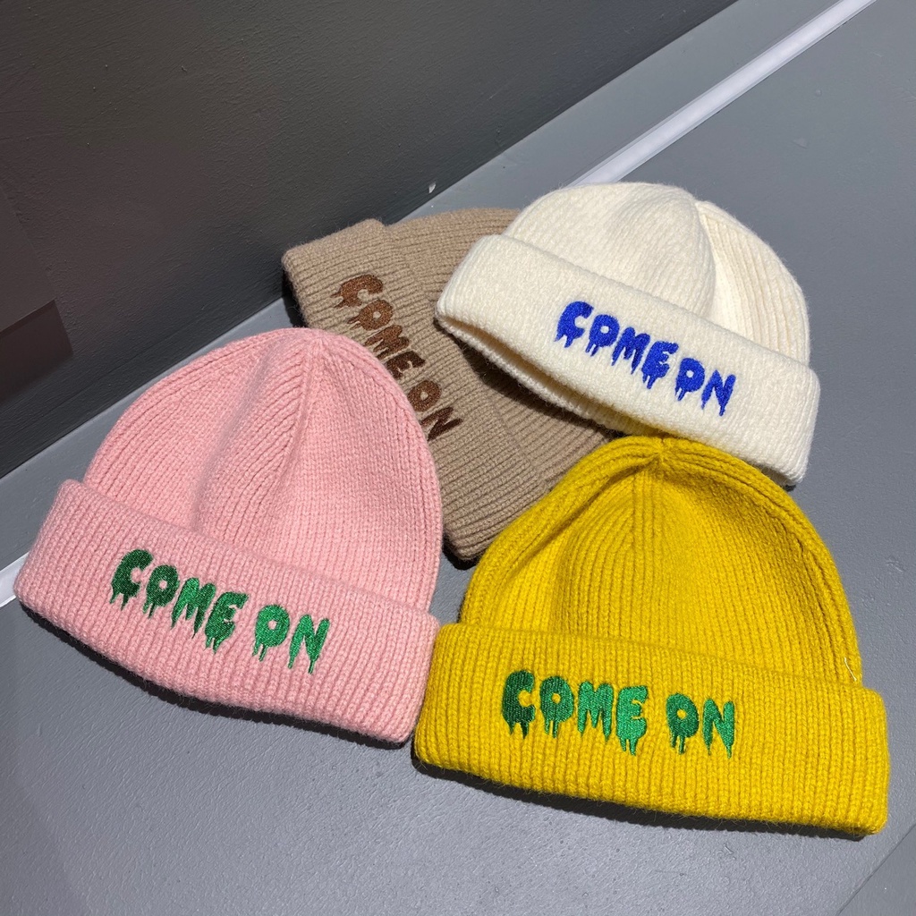 Nón Len Dệt Kim Tròn Che Mặt Giữ Ấm Tai Phù Hợp Cho Mùa Thu/Đông