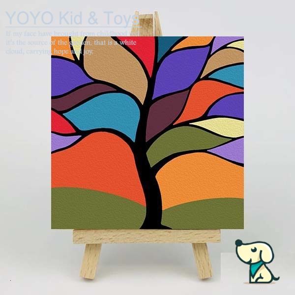  tranh sơn dầu số hoá acrylic theo mã số bằng vải canvas trang trí nội thất YoYo 20X20CM Sun XH123