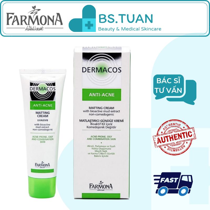 Kem Dưỡng Dermacos Anti-Acne Mating Kiềm Dầu Giảm Mụn 50ml