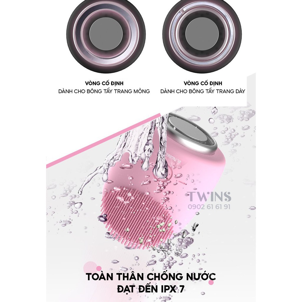 Máy Rửa Mặt + Điện Di Tinh Chất 4 in 1 BlingBelle Máy Tẩy Trang, Làm Sạch, Đẩy Dưỡng Chất, Massage Mặt Ion Eater Egg | BigBuy360 - bigbuy360.vn