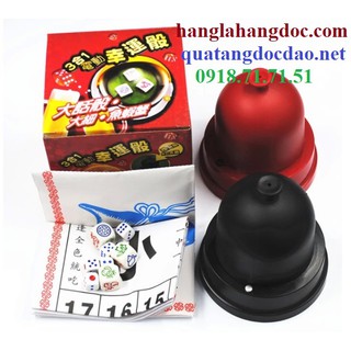Bộ lắc bầu cua kiêm lắc tài xỉu dùng pin (tặng pin), đồ chơi độc lạ