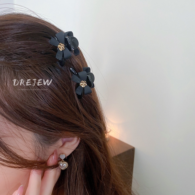 DREJEW Kẹp tóc mái đính hoa trà thời trang dễ phối đồ