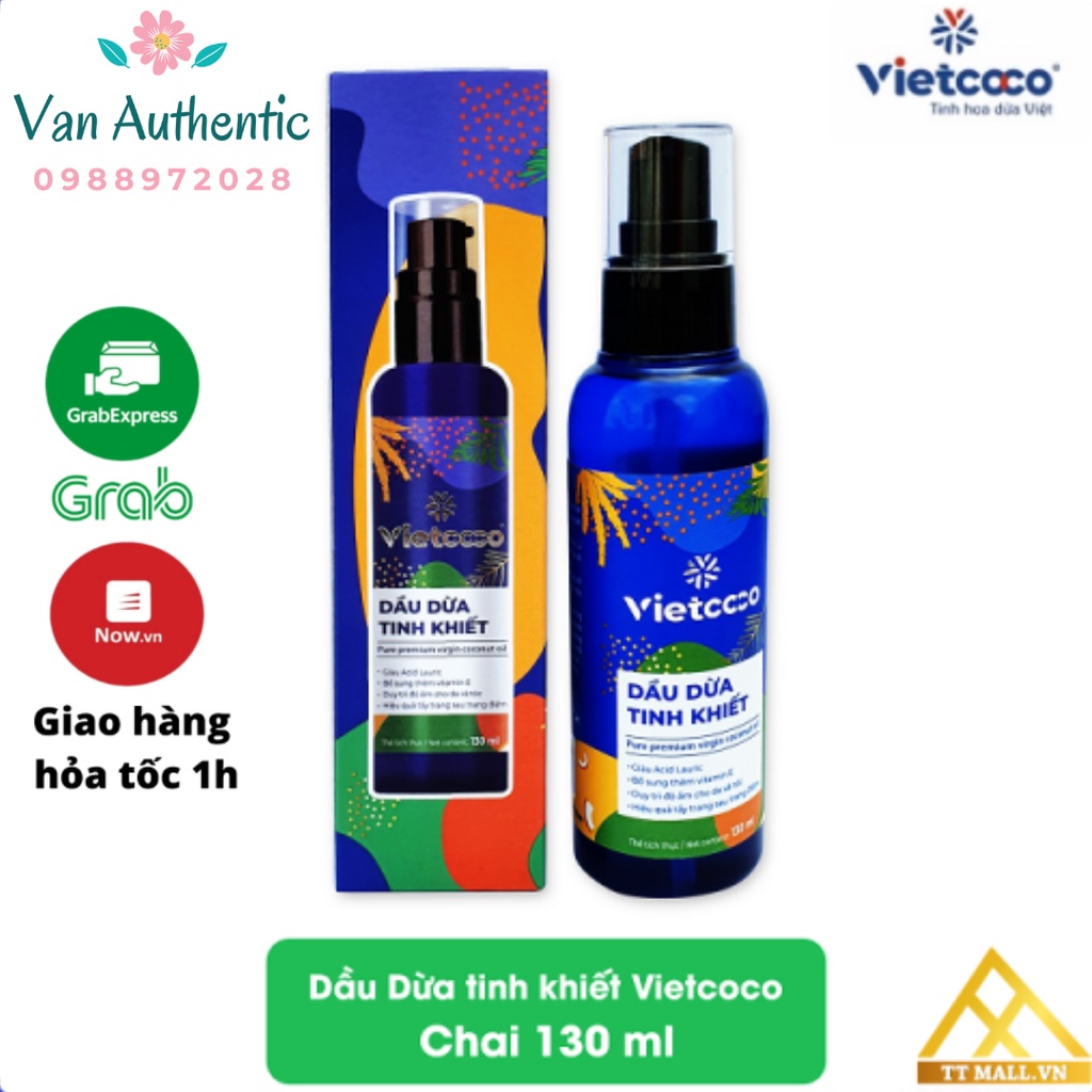 {Chai Xịt 130ml} Dầu Dừa Làm Đẹp 100% Nguyên Chất Ép Lạnh Organic Vietcoco