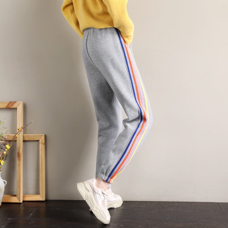 NRVP Quần dài thể thao ống rộng thời trang mùa thu phong cách Hàn Quốc cho nữ