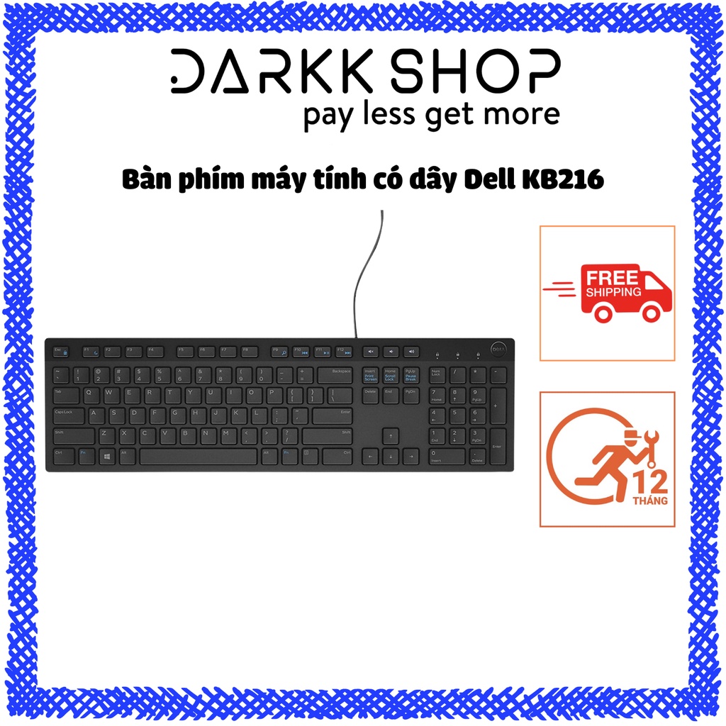 Bàn phím máy tính có dây Dell KB216 new Bảo hành 6 tháng