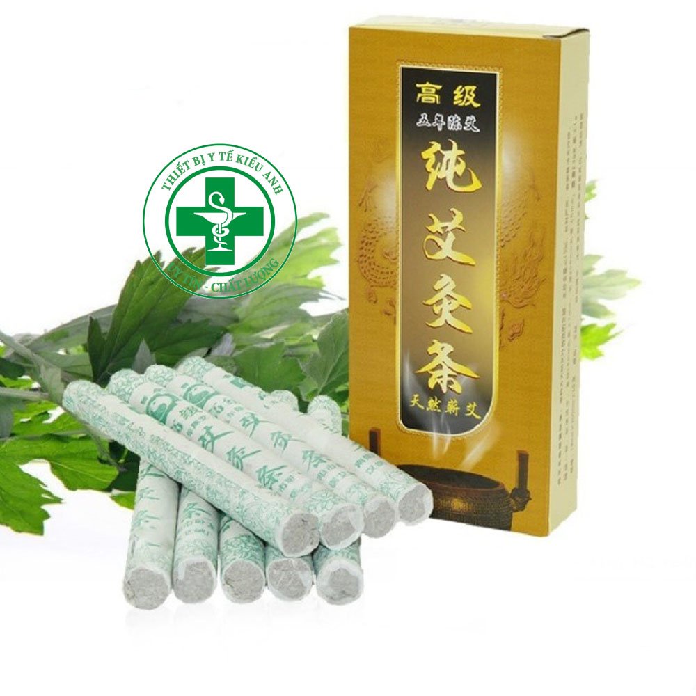 Điếu Ngải 5 Năm - Ngải Nhung Cao Cấp hộp 10 điếu thơm nguyên mùi ngải