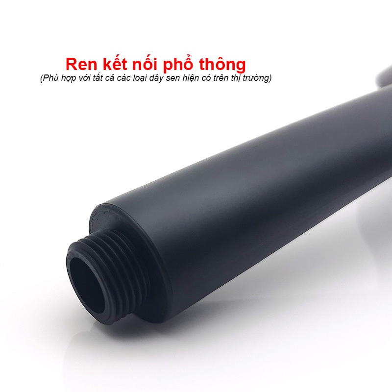 Vòi hoa sen nóng lạnh, bát sen mặt to 12cm nhựa ABS Màu Đen mặt xoay 3 chế độ nước- Dùng thay thế tay sen của bộ sen cây