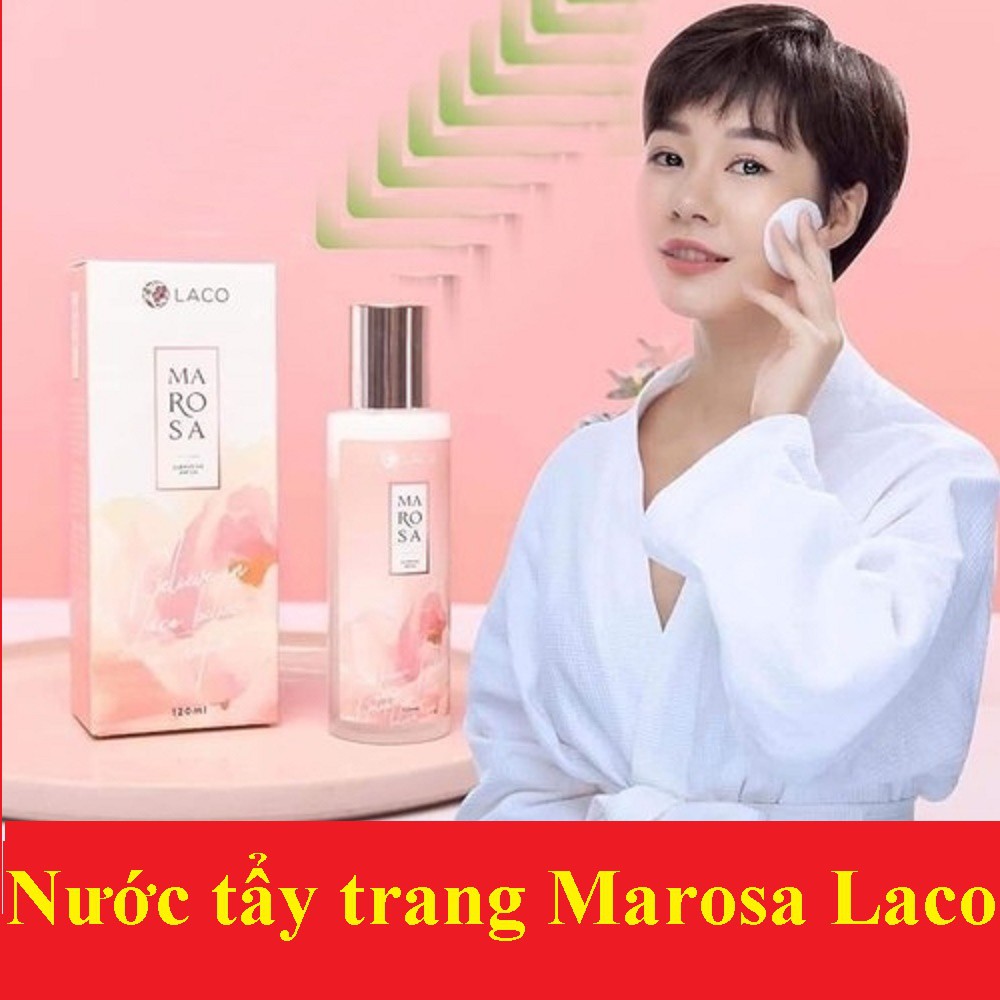 NƯỚC TẨY TRANG MAROSA CLEANSING WATER LACO, dùng cho mọi loại da làm sạch sâu, dưỡng ẩm giúp da sáng trắng tự nhiên120ML